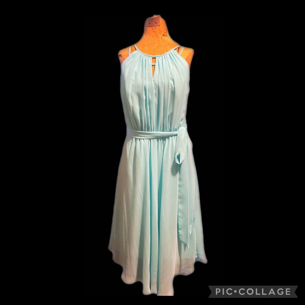 Light Aqua Chiffon Cocktail Dress